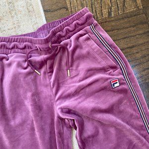 FILA pink velour track pants